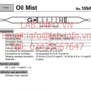Ống xác định hàm lượng dầu trong khí nén No.109A No.109AD