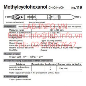 Ống phát hiện khí nhanh Methyl Cychlohexanol