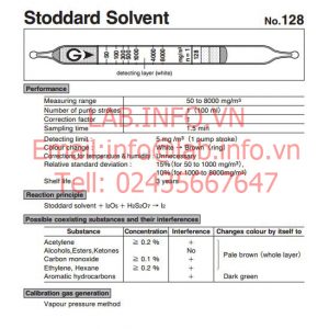 Ống phát hiện dung môi Stoddard Solvent