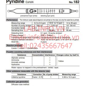 Ống phát hiện khí nhanh Pyridine
