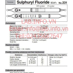 Ống phát hiện khí nhanh Sulfuryl fluoride