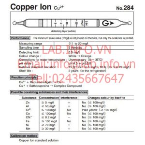 Ống xác định nồng độ ion Đồng