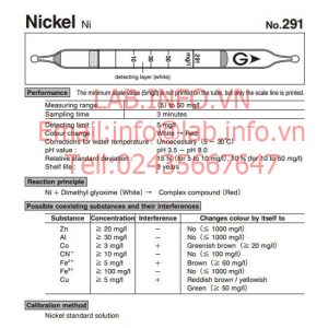 Ống xác định nồng độ Nikel Ni
