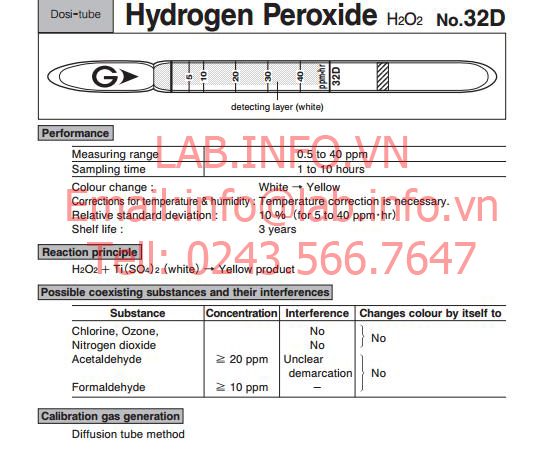 Đo nhanh khí độc Hydrogen peroxide