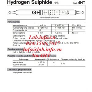 Ống phát hiện khí nhanh gastec 4HT hydrogen sulfide