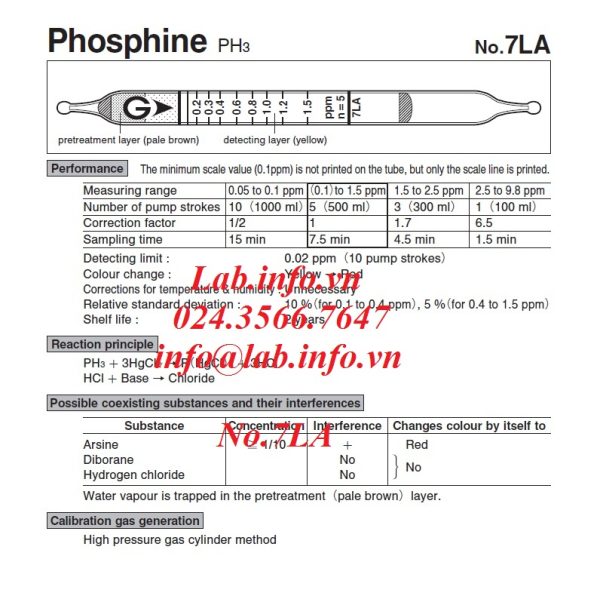 Ống phát hiện khí nhanh gastec 7LA phosphine