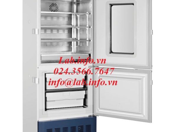 Tủ lạnh phòng thí nghiệm, tủ lạnh y tế có 2 vùng nhiệt độ từ 2-8oC và từ -10oC đến -40oC sử dụng trong thí nghiệm, y tế bảo quản vaccine, sinh phẩm, mẫu