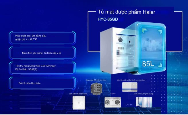 HYC-85GD Tủ lạnh vaccine dược phẩm 